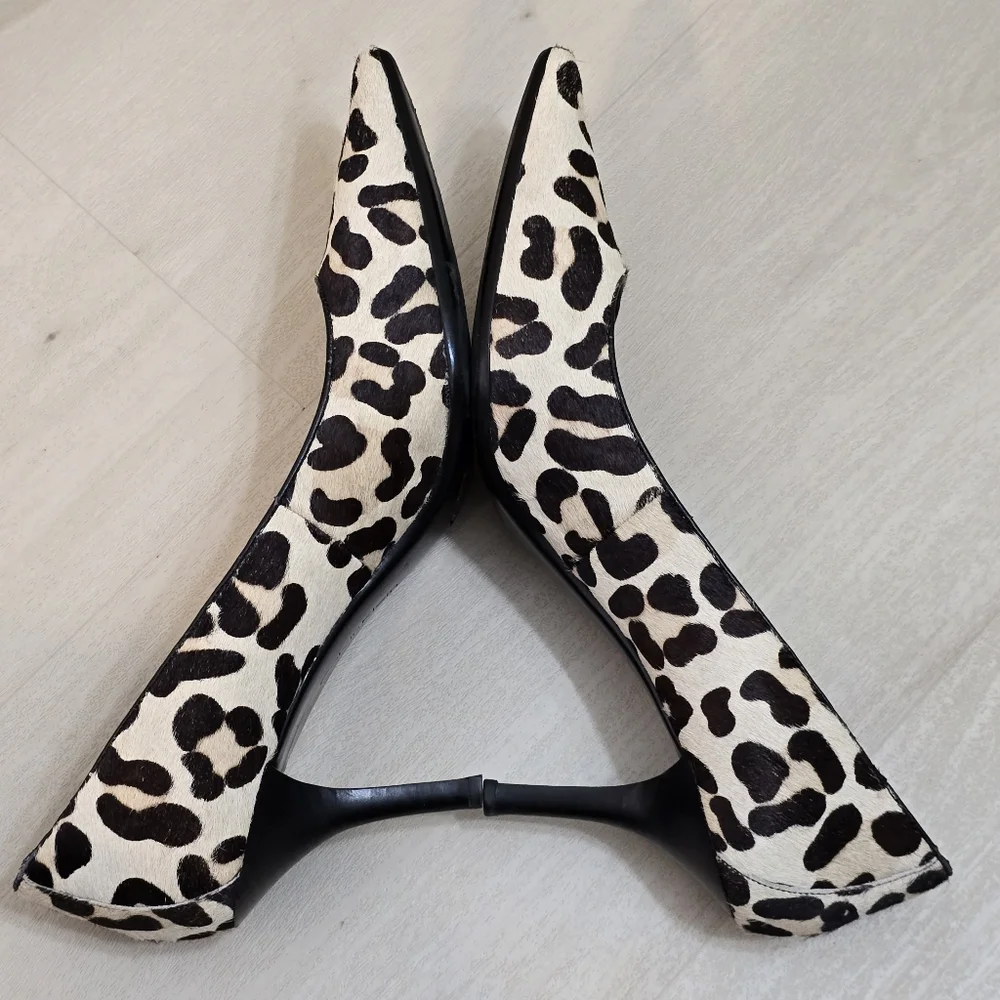 Calvin Klein dolly Women Animal leopard Print Pumps 3" Heels Pointed toe 9.5M - Picture 11 of 16